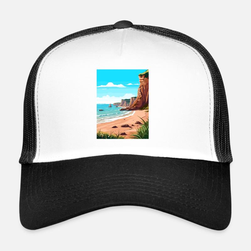 Torquay Cliffs Angleterre Vintage voyage affiche WPA Casquette trucker 