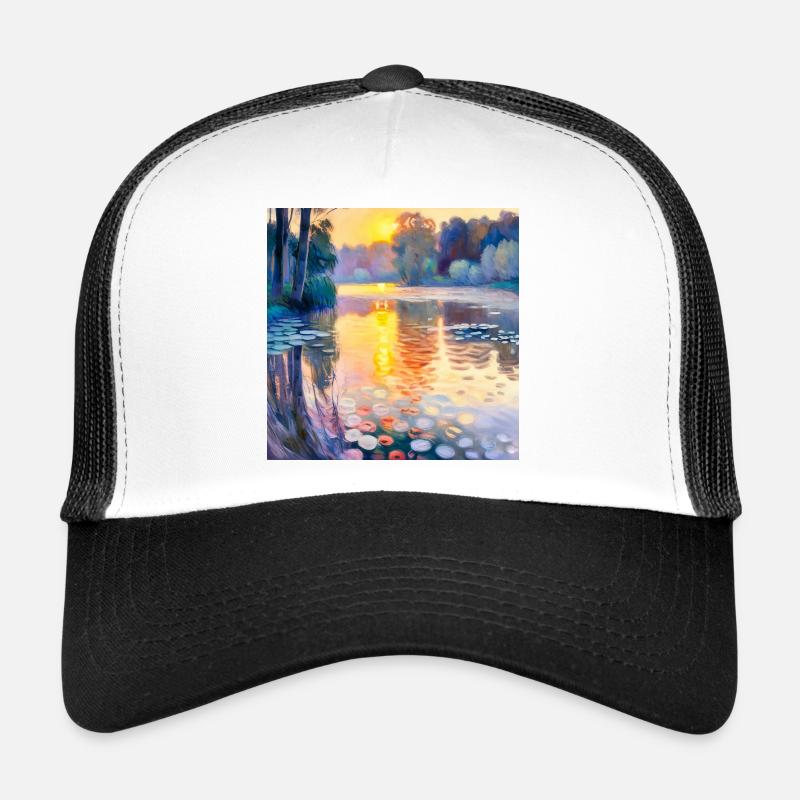 Landschafts-Impressionismus - Trucker Cap - Weiß/Schwarz