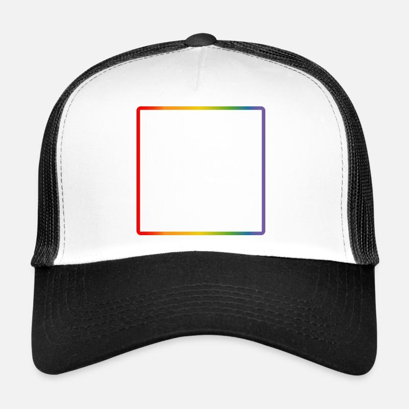 Regenbogen Rahmen LGBT DEMO - Trucker Cap - Weiß/Schwarz