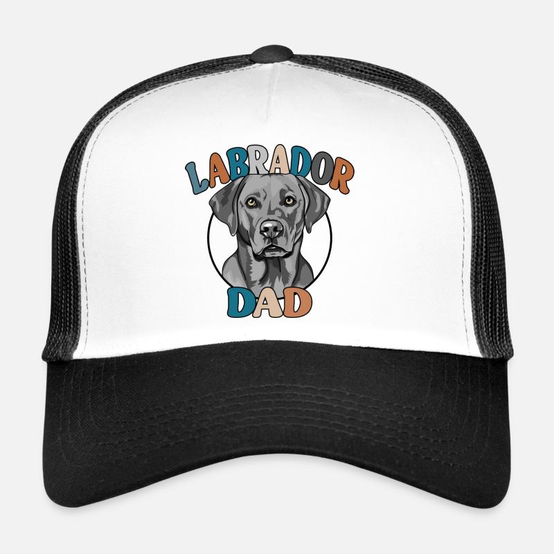 Silber Labrador Dad Hunde Hund Labbi Wilsigns - Trucker Cap - Weiß/Schwarz