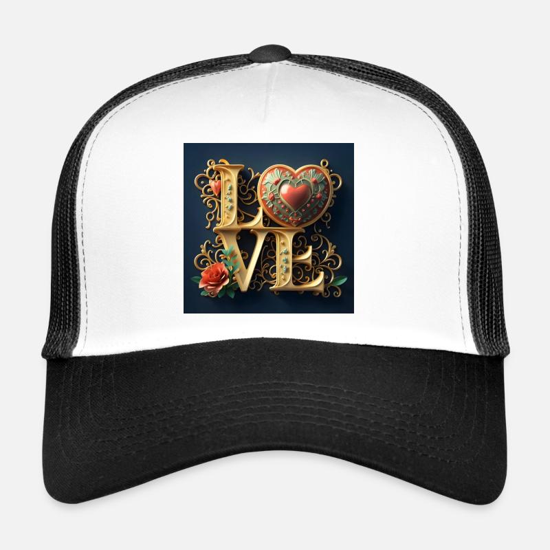 Amour - Casquette trucker  - blanc/noir