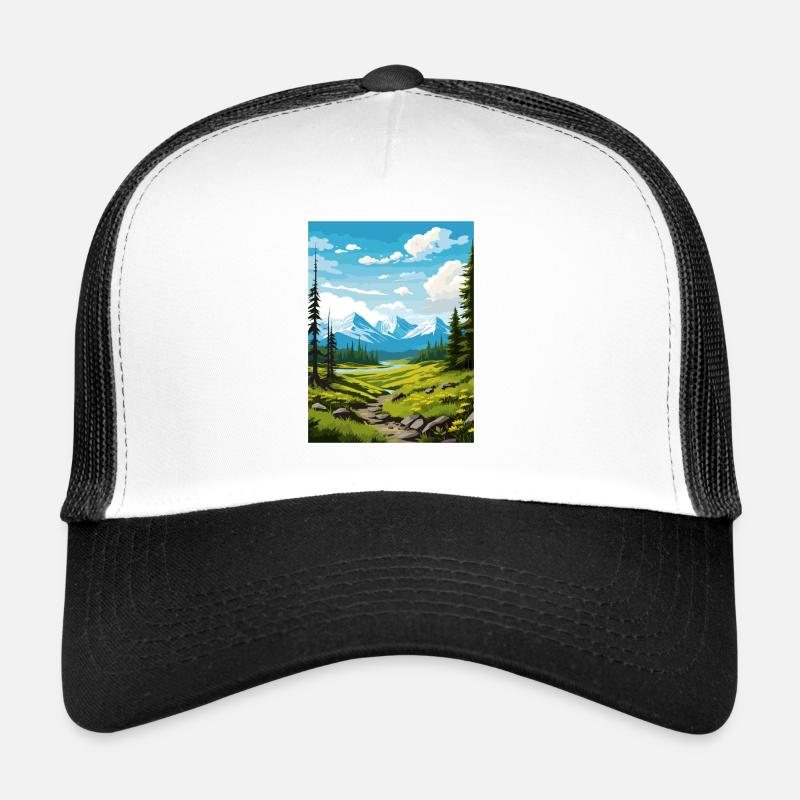 Forêt nationale de Chugach Alaska affiche de voyage Casquette trucker 