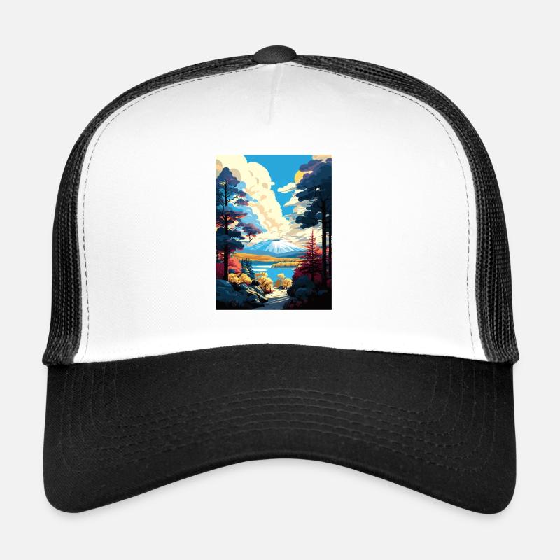 Pocono Mountains Pennsylvanie affiche de voyage Casquette trucker 