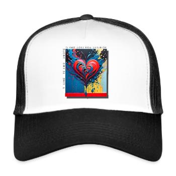 Saint-Valentin 6 - Casquette trucker  - blanc/noir - Devant