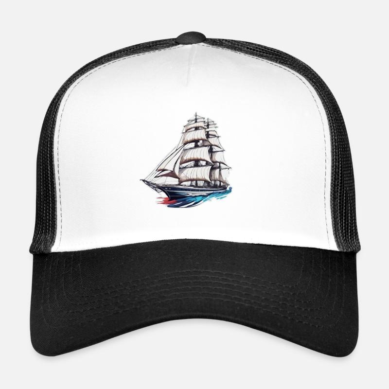 Pirate Ship / Boat / Sea / Ocean / Waves Trucker Cap