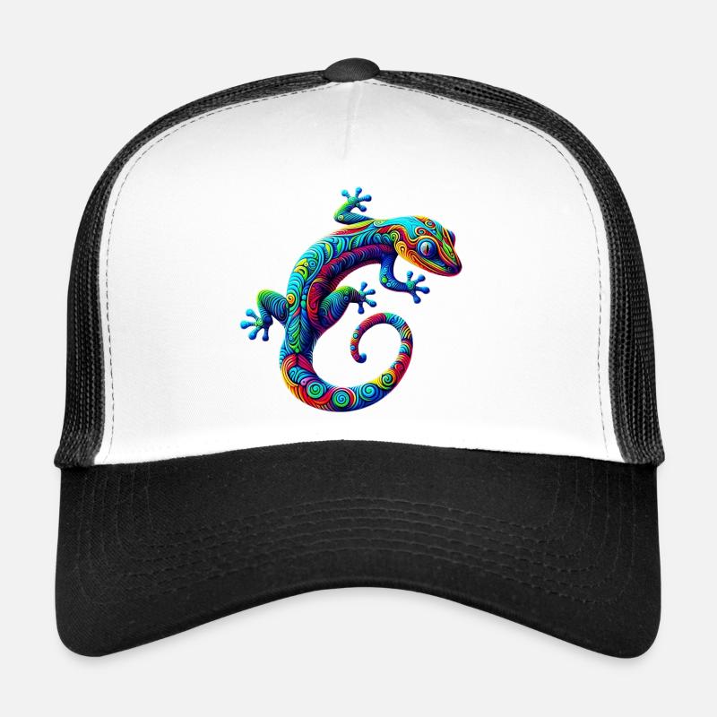 Gecko - Trucker Cap - Weiß/Schwarz