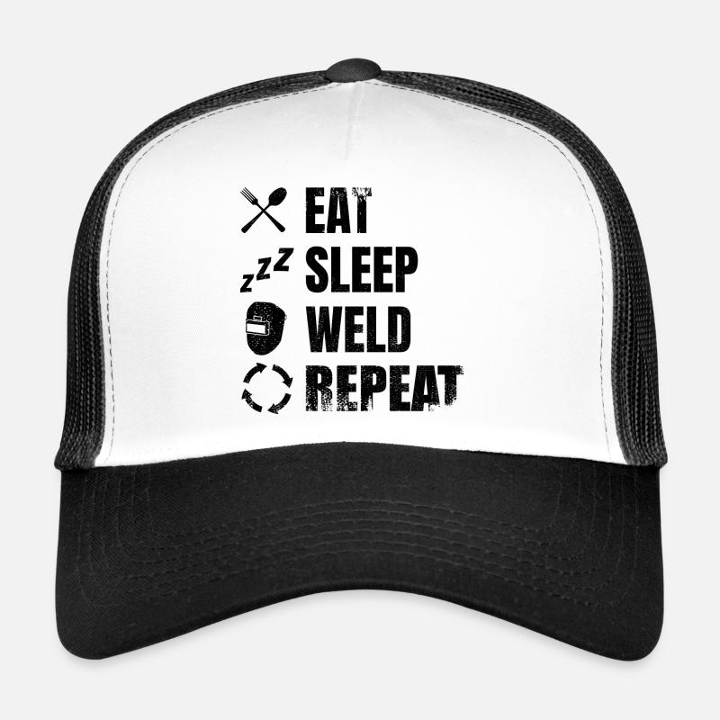 Eat Sleep Répéter la soudure Casquette trucker 