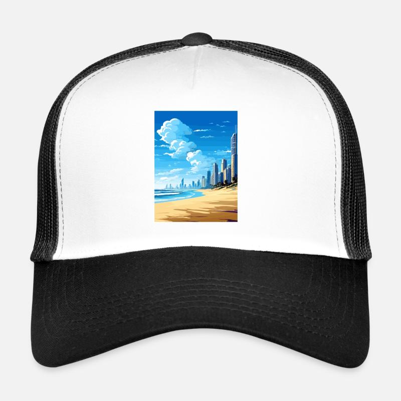 Surfers Paradise Beach Australien Reiseposter Trucker Cap