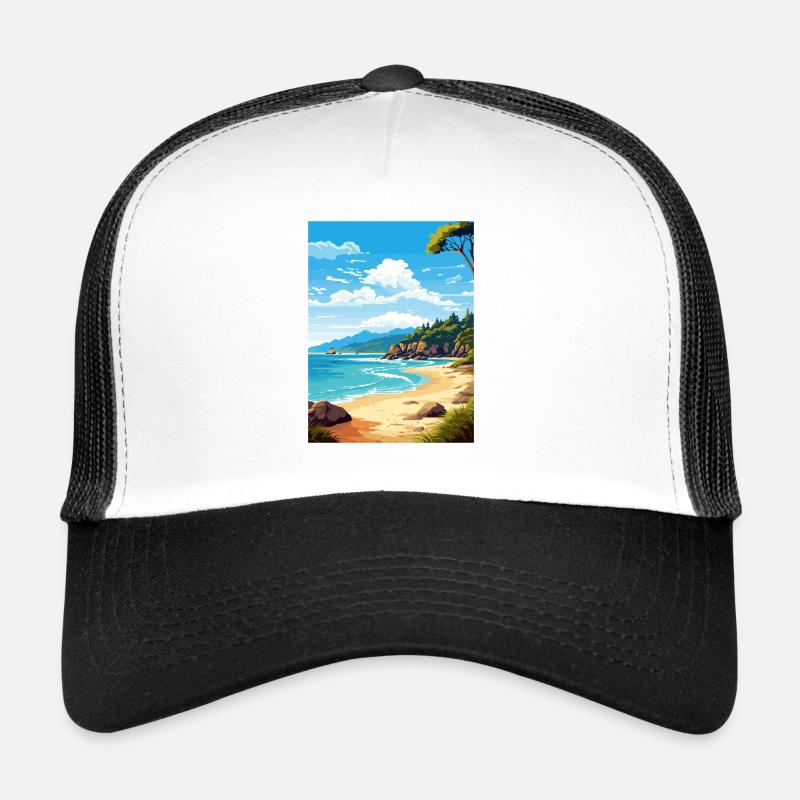 Abel Tasman Nationalpark Neuseeland Souvenir - Trucker Cap - Weiß/Schwarz