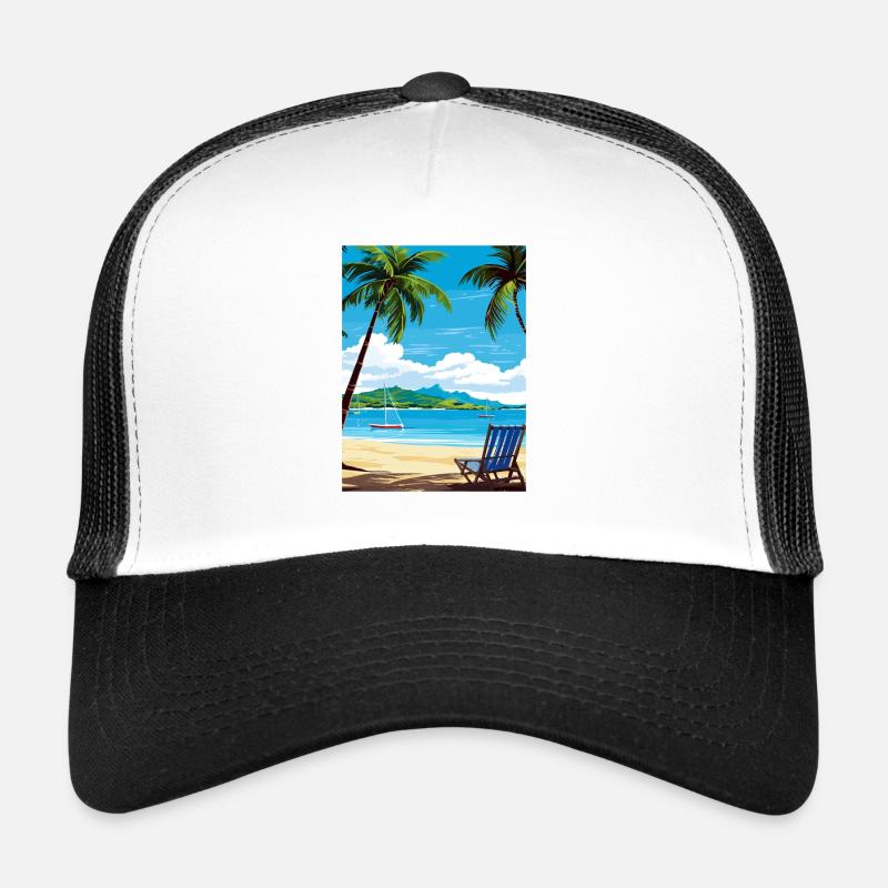 Antigua-et-Barbuda Affiche de voyage dans les Caraïbes Casquette trucker 