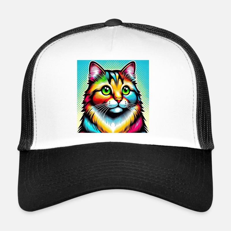 Chat Pop Art Casquette trucker 
