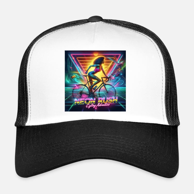 Neon Rush - Affiche de style cyclisme fille des années 80 Casquette trucker 