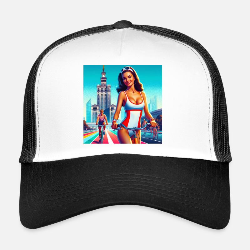 Varsovie - rétro fille cyclisme des années 80 style classique Casquette trucker 