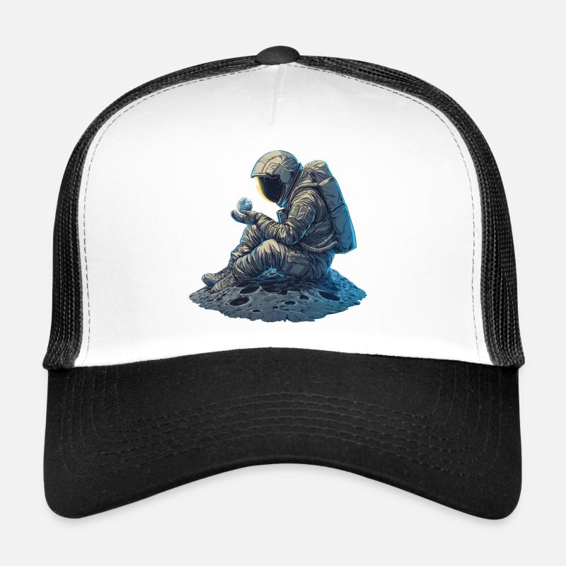 An astronaut observes the Earth - Trucker Cap - white/black