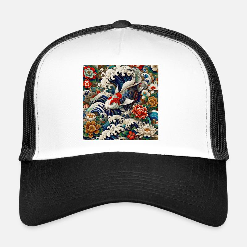 Japanischer Puls - Trucker Cap - Weiß/Schwarz