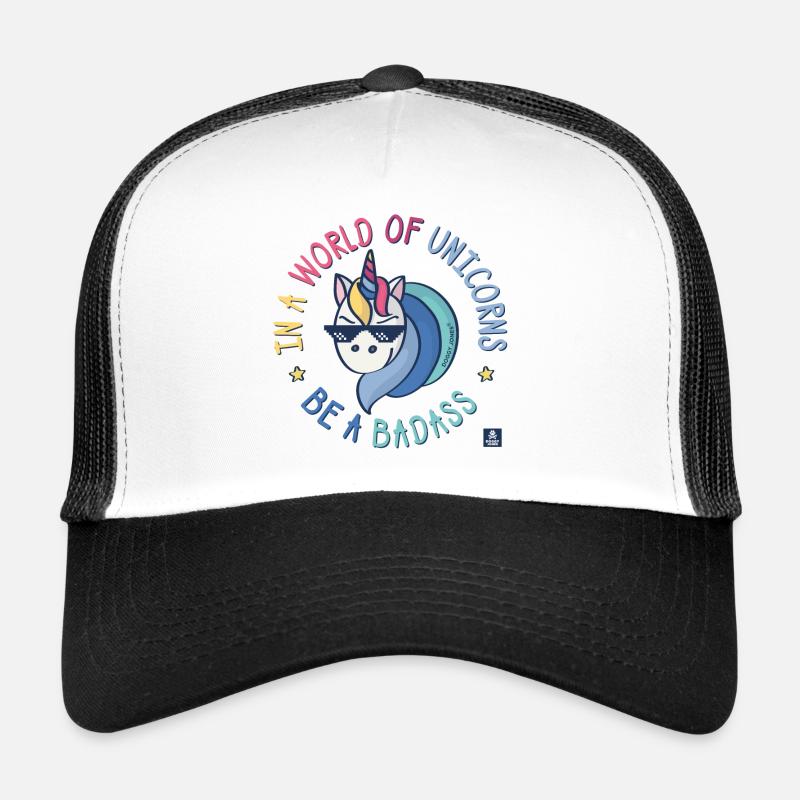 Badass unicorn - Trucker Cap - white/black