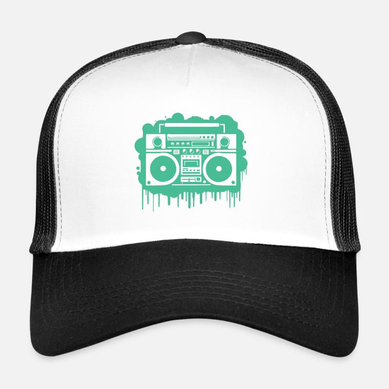 Cyan Ghettoblaster (durchsichtig) Trucker Cap