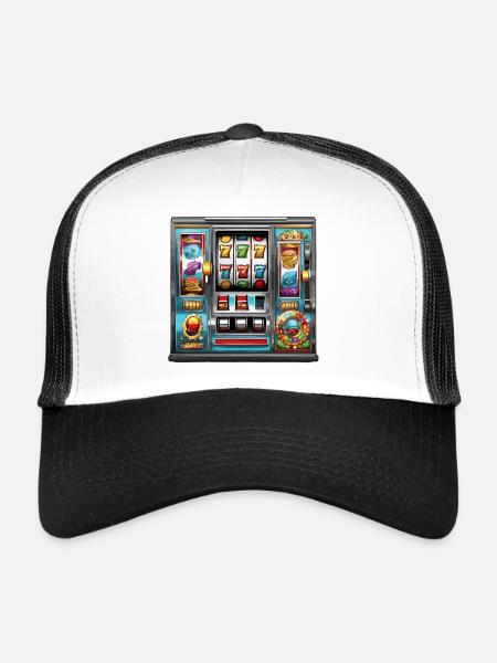 Slot Machine / One-Armed Bandit / Casino / Win - Trucker Cap - white/black - Front