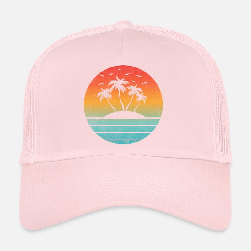 Coucher tropical rond palmier îlot Casquette trucker 