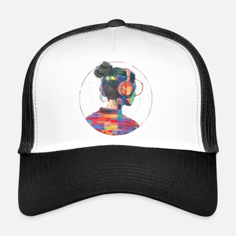 Mädchen mit Kopfhörern Trucker Cap