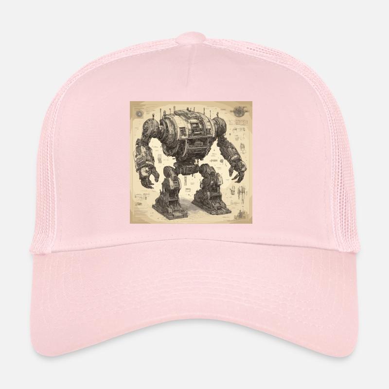 Plan / Sépia / Vintage / Rétro / Robot Casquette trucker 
