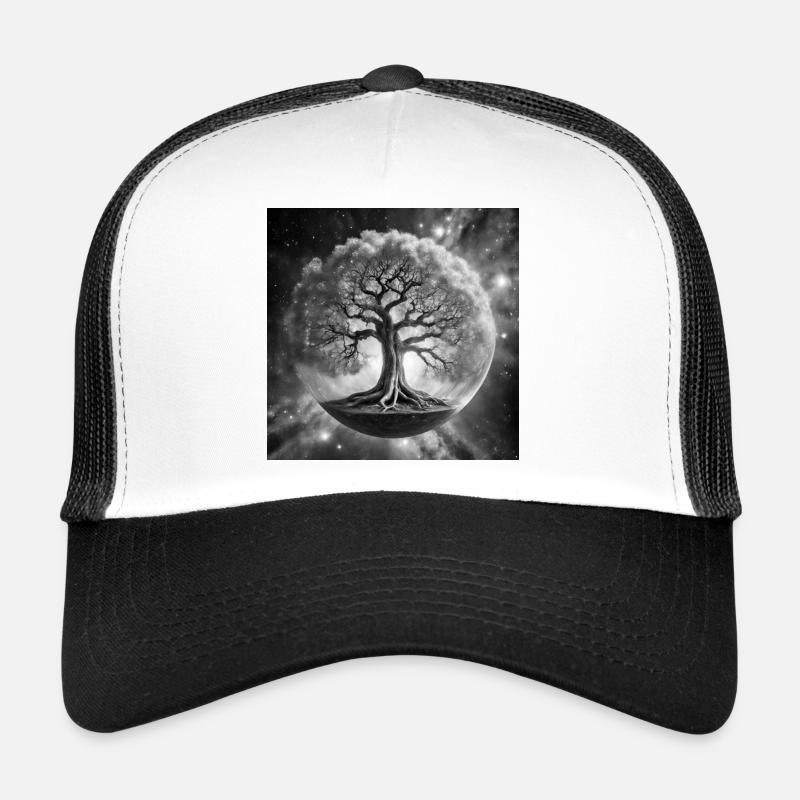 Der Kosmische Yggdrasil - Trucker Cap - Weiß/Schwarz