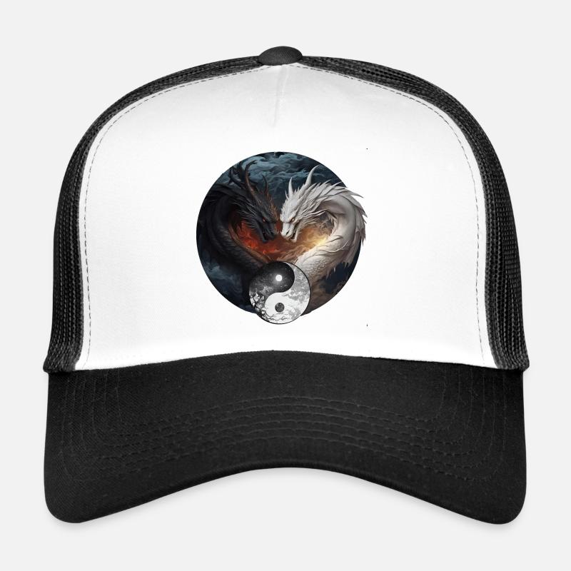 Icône du dragon chinois yin yang Casquette trucker 