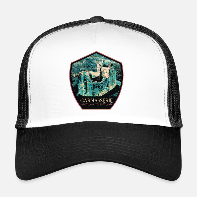 Illustration Château Carnasserie, Écosse Casquette trucker 