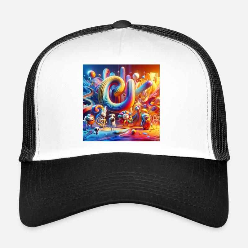 Farbenfrohe Fantasiewelt - Trucker Cap - Weiß/Schwarz