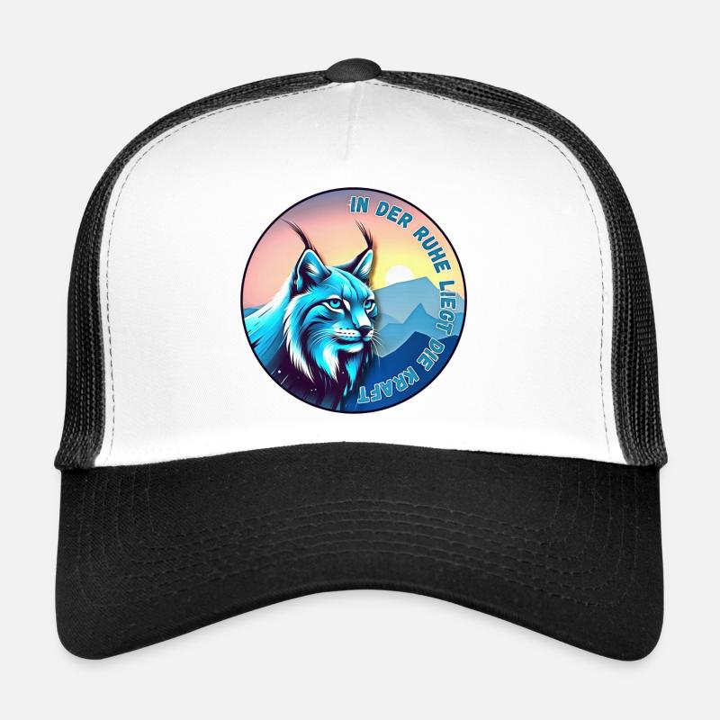 Lynx au coucher du soleil – paix et force Casquette trucker 