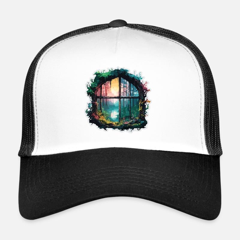 Window in the Forest / Trees / View / Wilderness Trucker Cap