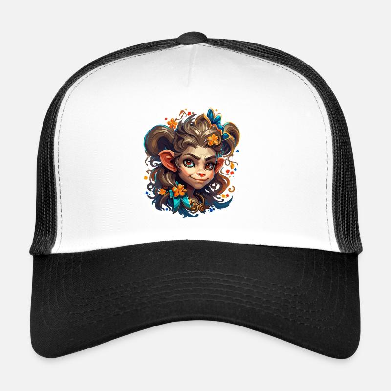 Singe mignon / Fille de singe / Mignon / noeud de cheveux Casquette trucker 