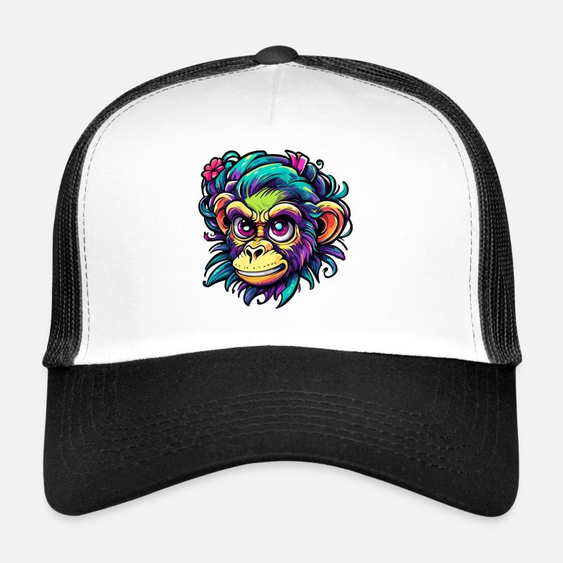 Cute Monkey / Monkey Girl / Cute / Hair Bow Trucker Cap