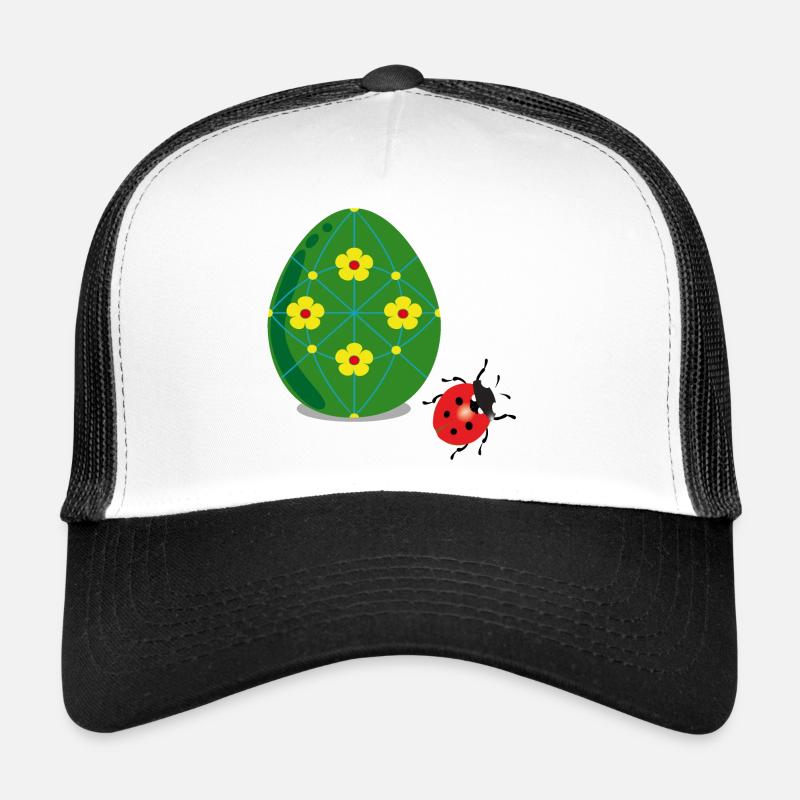 Osterei mit Marienkäfer - Trucker Cap - Weiß/Schwarz