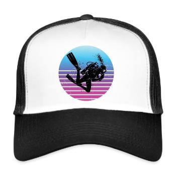 Scuba Tauchen Herren Taucher Scuba Taucher - Trucker Cap - Weiß/Schwarz - Vorne