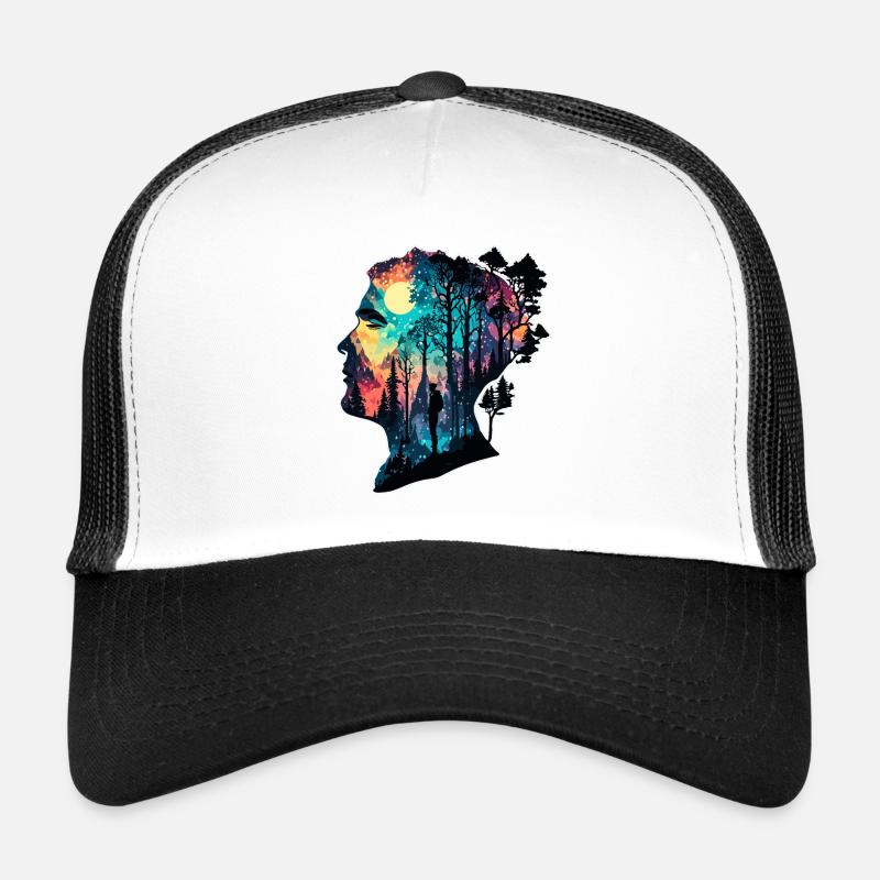 Silhouette / Forest / Portrait / Trees / Person Trucker Cap