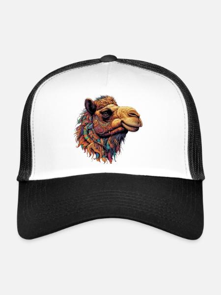 Camel - Trucker Cap - white/black - Front