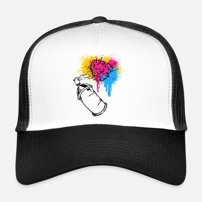 Graffiti Sprayer Spray Can Drawing Illustration Trucker Cap