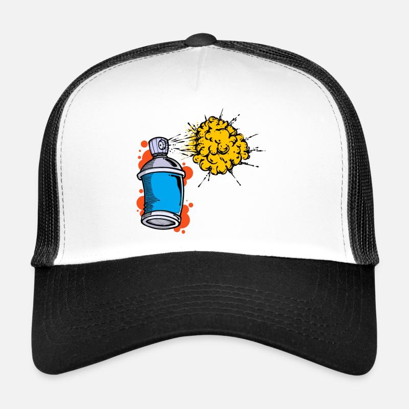 Zeichnen Illustration Graffiti Spraydose Sprayer - Trucker Cap - Weiß/Schwarz