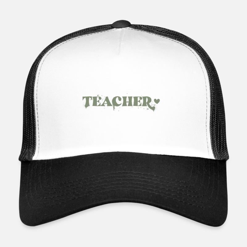 Enseignant - Casquette trucker  - blanc/noir