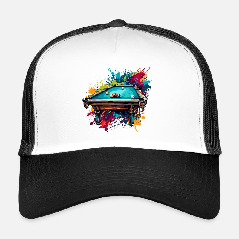 Billiard Table / Billiard Ball / 8 Ball / Pool / Kö Trucker Cap