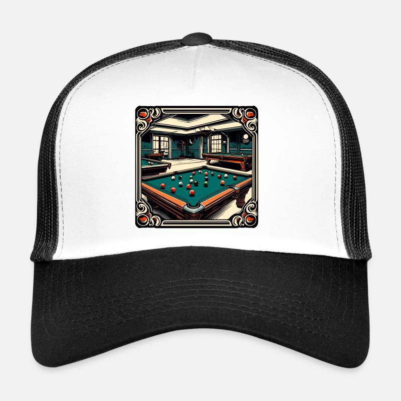 Billiard Table / Billiard Ball / 8 Ball / Pool / Kö Trucker Cap