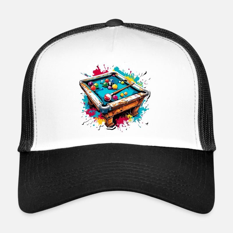 Billiard Table / Billiard Ball / 8 Ball / Pool / Kö Trucker Cap