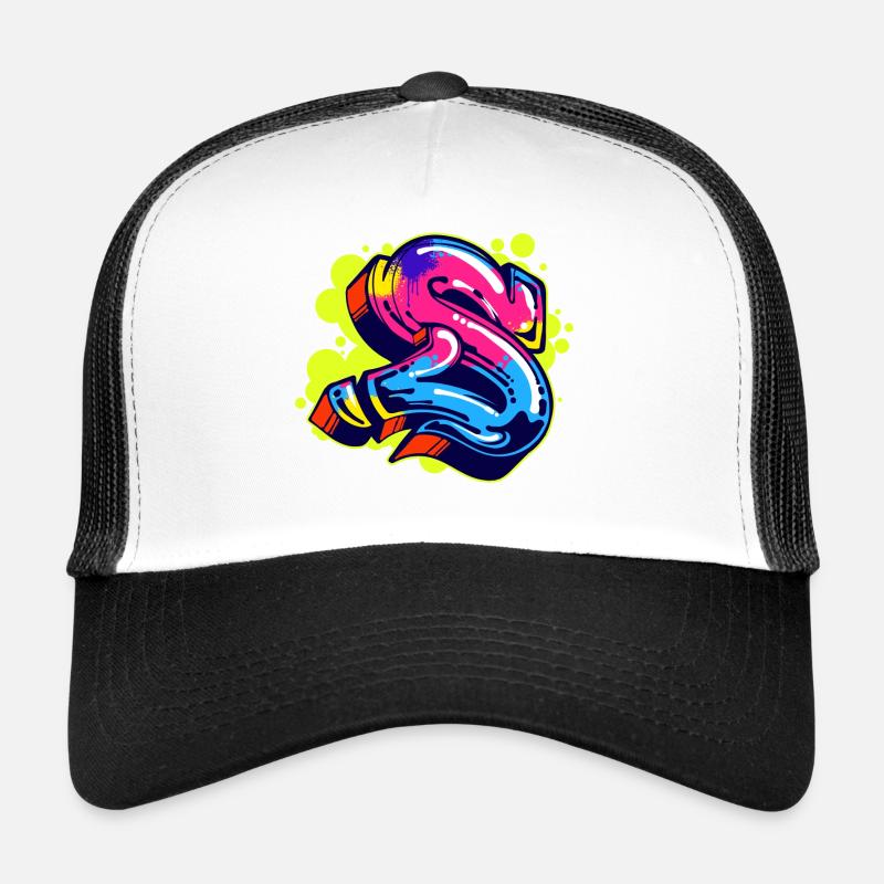 Strassenkunst Wildstyle Sprayer Graffiti Zeichnen - Trucker Cap - Weiß/Schwarz