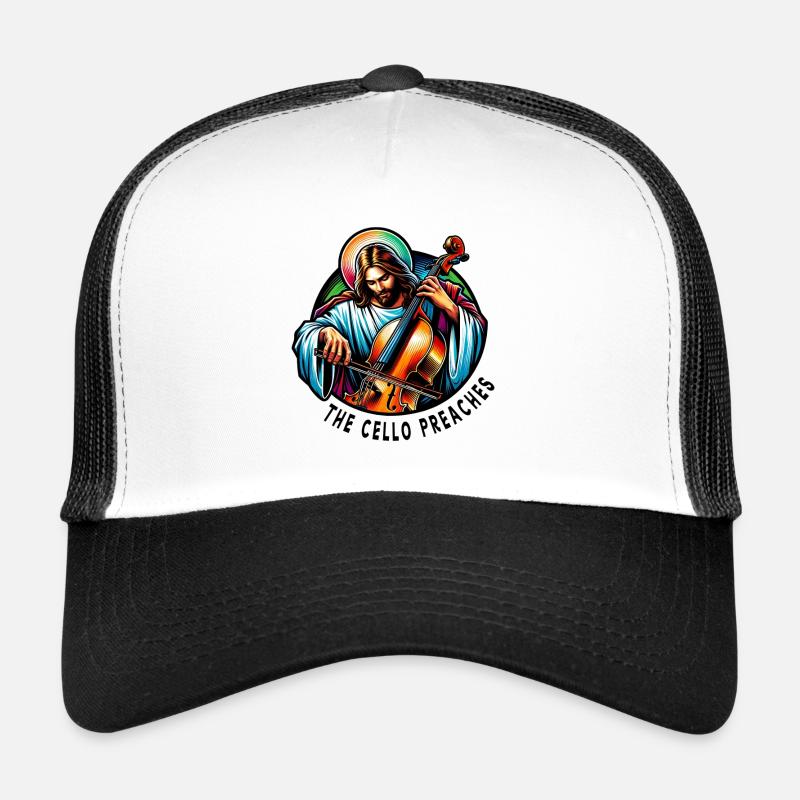 Le violoncelle prêche Jésus-Christ Casquette trucker 