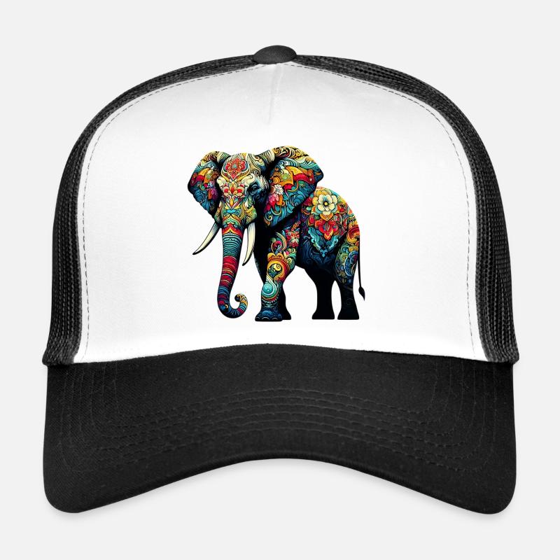 Elefant - Trucker Cap - Weiß/Schwarz