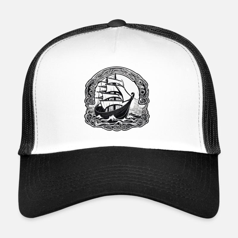 Pirate Ship / Boat / Sea / Ocean / Waves Trucker Cap
