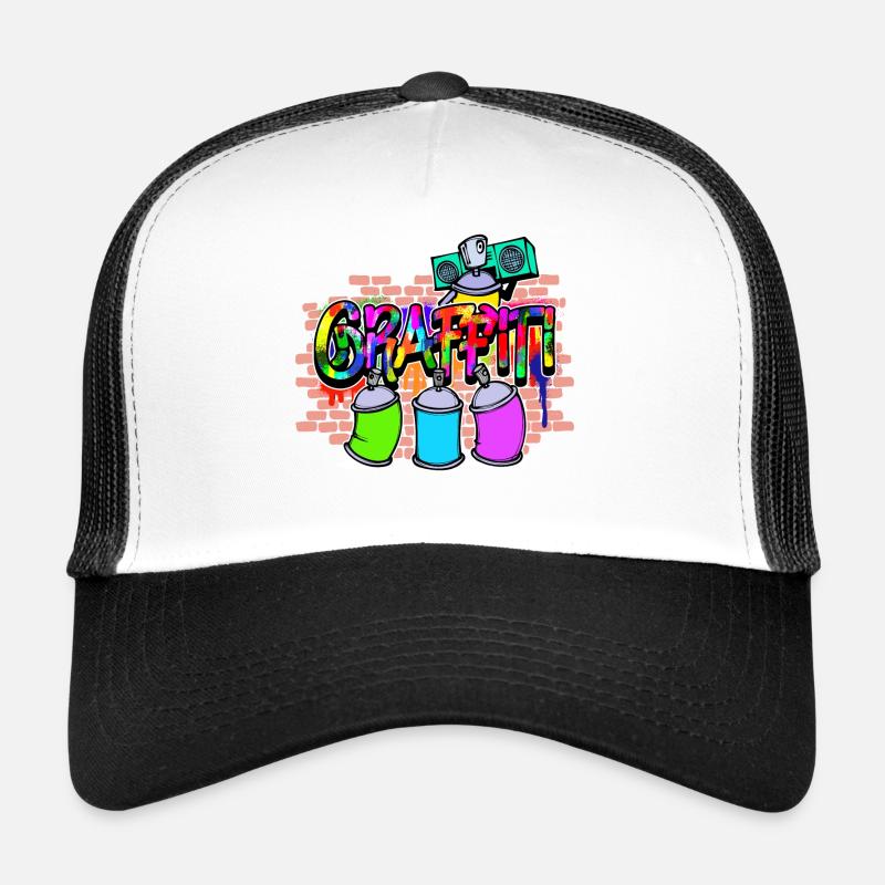 Strassenkunst Wildstyle Kunst Graffiti Sprayer - Trucker Cap - Weiß/Schwarz