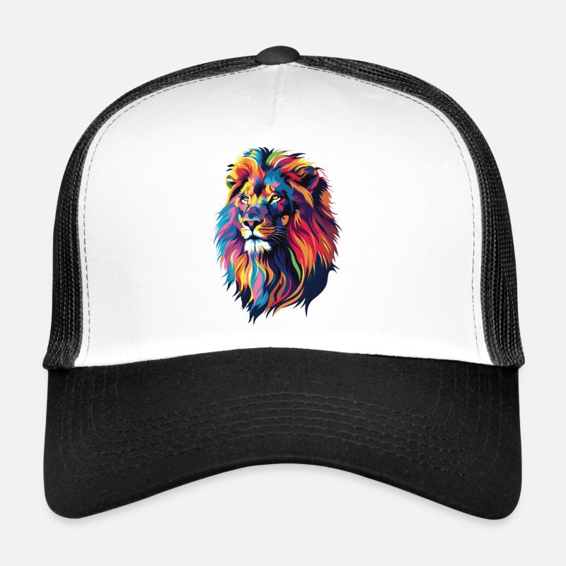 Illustration de Lion coloré Casquette trucker 