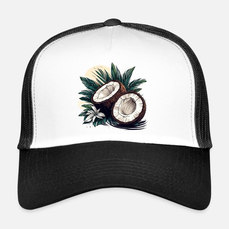 Coconut / Drink / Exotic / Tropical / Palm Trucker Cap